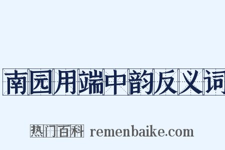 南园用端中韵反义词是什么意思的图片